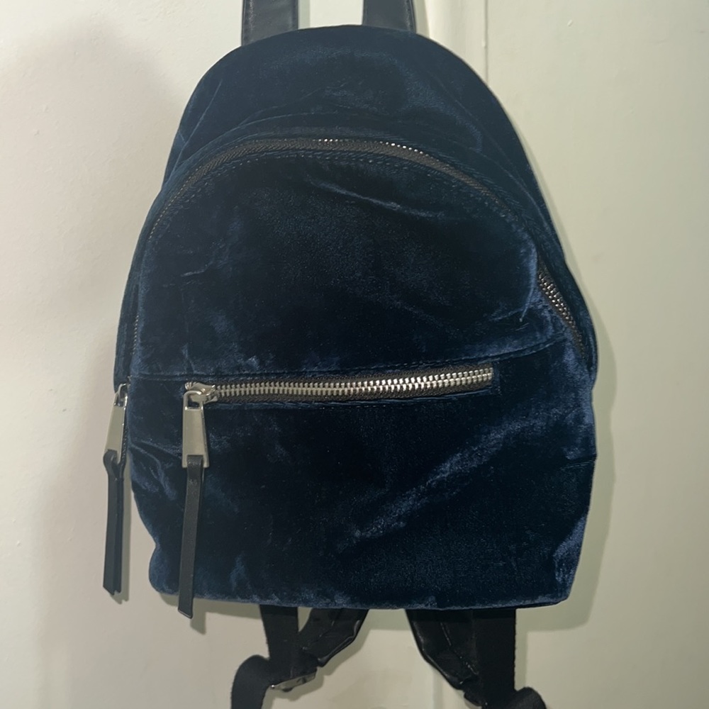 Mini navy suede backpack. Never worn.